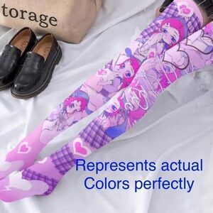 Kawaii Girl Anime Thigh High Socks NWOT